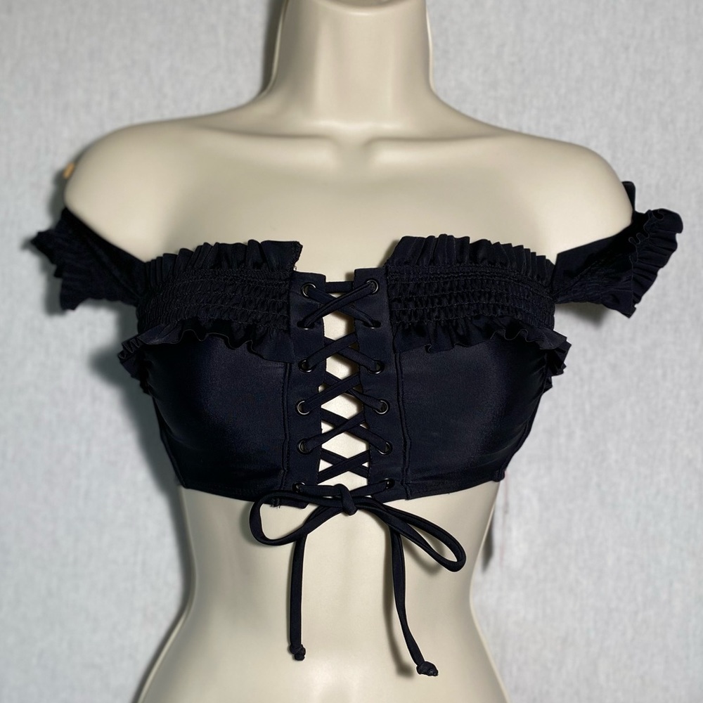 Corset drawstring crop top